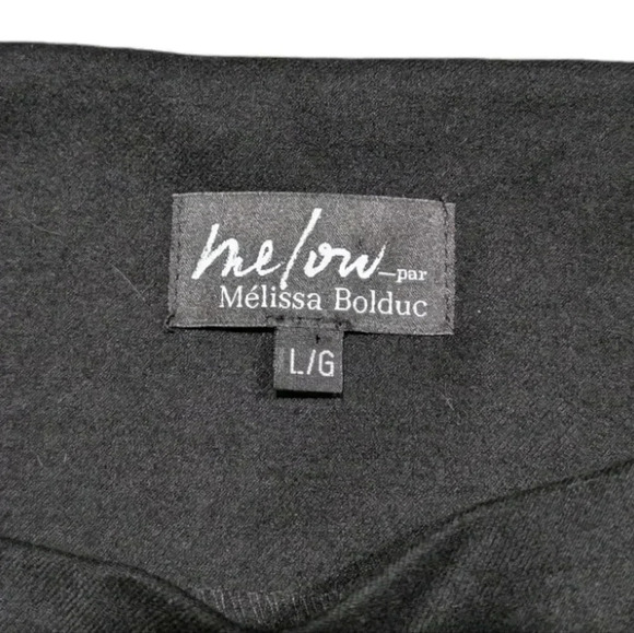 Melow par Melissa Bolduc Dress Black Wool Blend Boat Neck Women's size Large - Picture 8 of 10